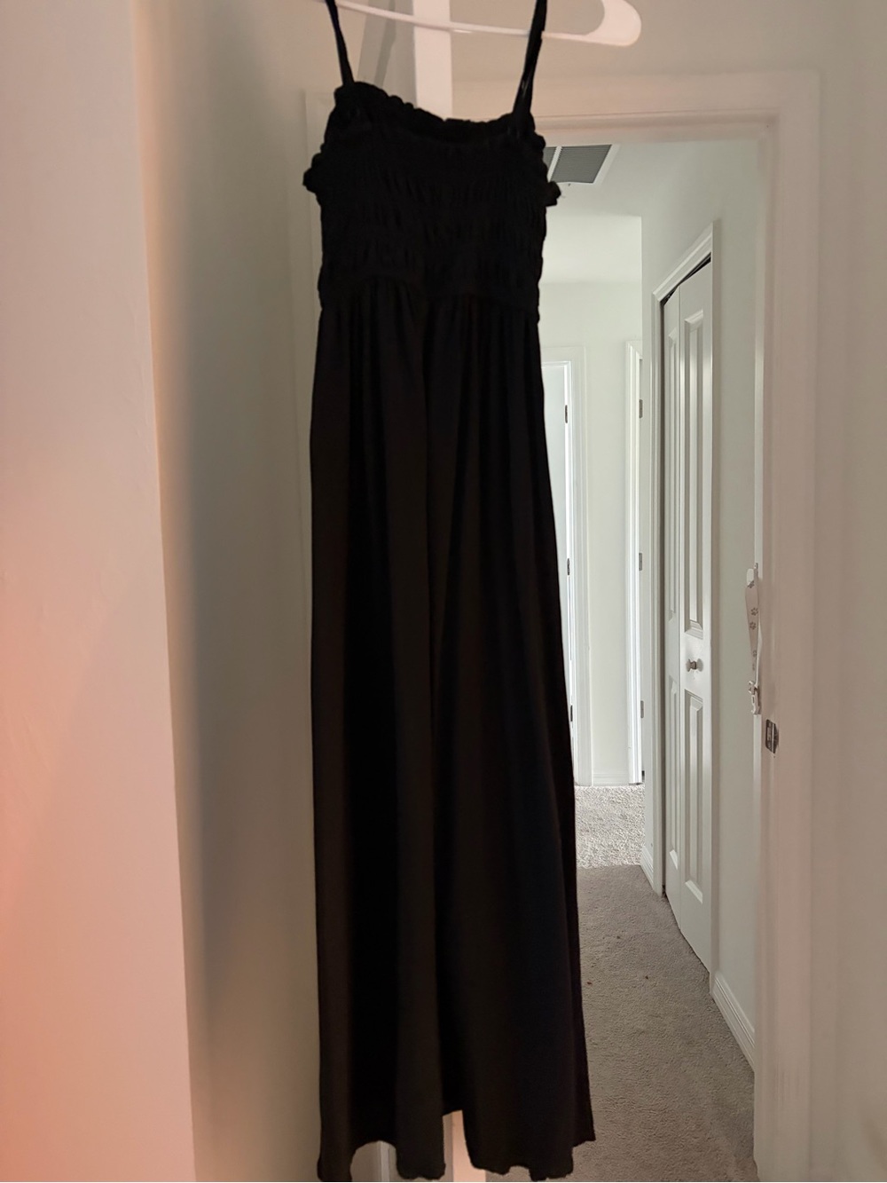 Old Navy Black Smocked Bodice Maxi Dress with Spaghetti Straps